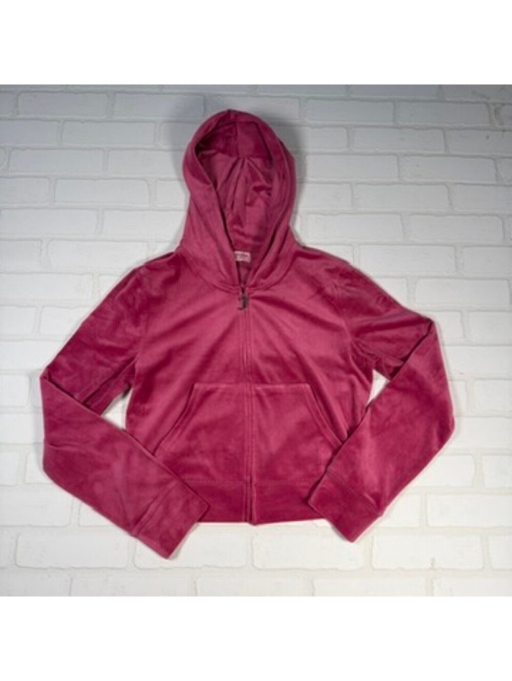Juicy Couture Pink Velour Zip Up Hoodie Youth Size Large